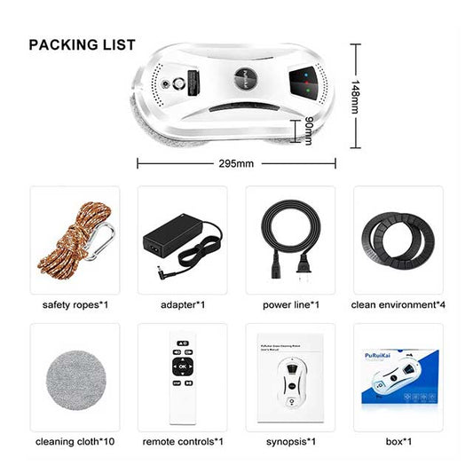 PuRuiKai Ultra-Thin Window Cleaning Robot – Electric Glass Cleaner with Remote Control | Smart Home LimpiaCristales