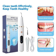 Ultrasonic Electric Dental Tooth Cleaner – Portable 2-in-1 Calculus & Tartar Remover – Professional High-Frequency Vibration Tooth Scraper – Rechargeable Oral Care Kit