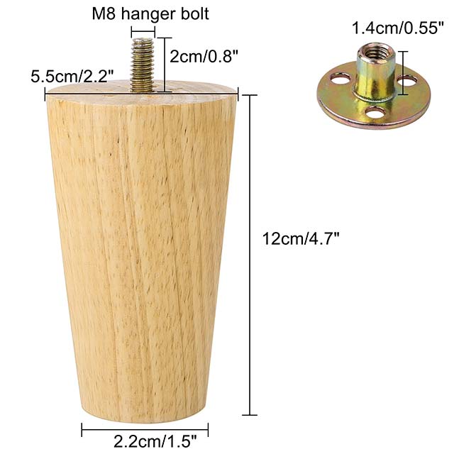 Unique Bargains 4Pcs Wood Furniture Legs Replacement – DIY Wood Furniture Repair, Upgrade &amp; Customization Parts