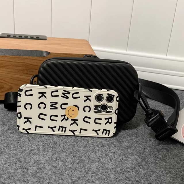 Unisex Box Shoulder Bag – Simple Lightweight PU Leather Crossbody with Diagonal Stripes for Men & Women