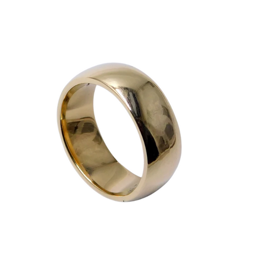 Unisex Solid Brass Wedding Band – Polished Gold Finish Minimalist Ring (4)