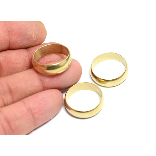 Unisex Solid Brass Wedding Band – Polished Gold Finish Minimalist Ring (4)