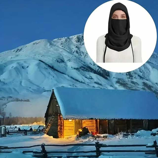 Unisex Winter Knit Balaclava Hood – Windproof Face Mask with Drawstring for Motorcycle & Cold Weather