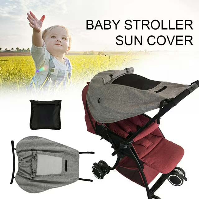 Universal Baby Child Pushchair Stroller Pram Buggy with Sun Shade Canopy Cover – Sleek Gray Design