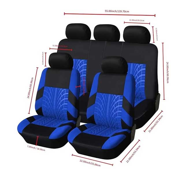 Universal Car Seat Covers Full Set – Front Split & Rear Bench Cloth Covers for SUV, Sedan, Van & Automotive Interiors