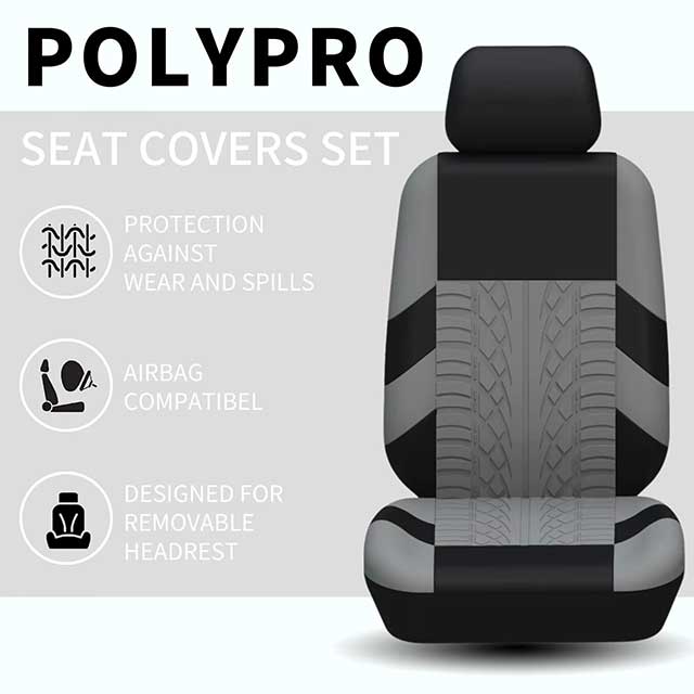 Universal Car Seat Covers Full Set – Front Split & Rear Bench Cloth Covers for SUV, Sedan, Van & Automotive Interiors