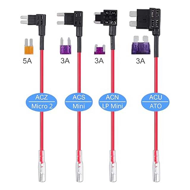 Universal Dash Cam Hardwire Kit for Cars – 12V to 24V, Mini &amp; Micro USB, 3-Core with Low-Profile Multi Fuse Box (Compatible with Nextbase Dash Cameras)