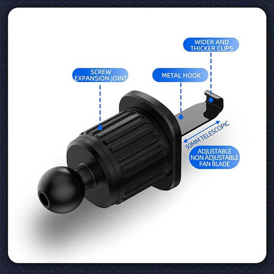 Universal Gravity Car Phone Holder – Air Vent Mount for 4.7–7 Inch Smartphones | Shockproof GPS Clip Stand for Mobile Devices