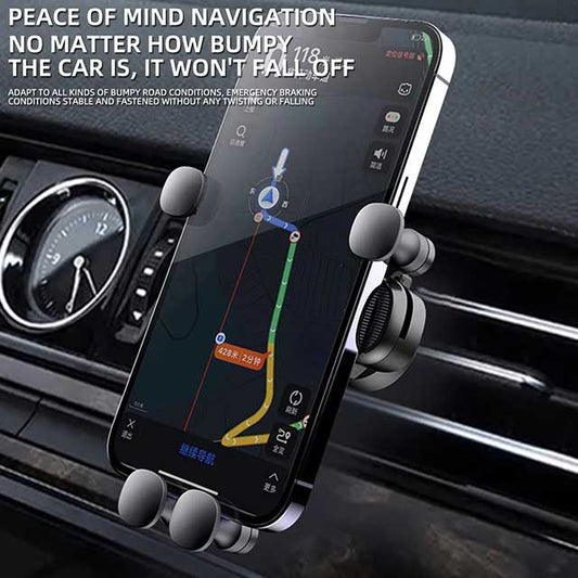 Universal Gravity Car Phone Holder – Air Vent Mount for 4.7–7 Inch Smartphones | Shockproof GPS Clip Stand for Mobile Devices