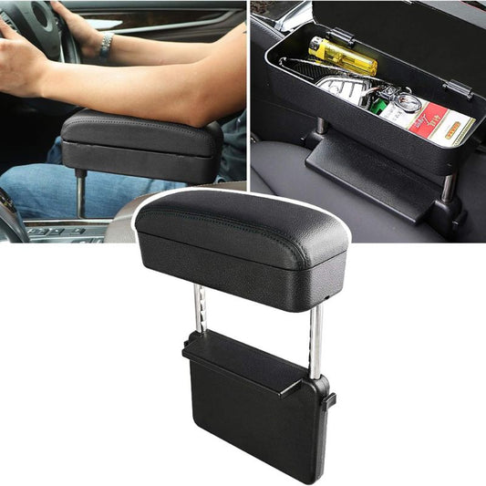 Universal Car Armrest Extender – Adjustable Height Comfort Elbow Support Cushion – Premium Ergonomic Arm Rest Pad Compatible with Most Vehicles, SUVs, and Trucks (Center Console Fit for Models Without Handbrakes)