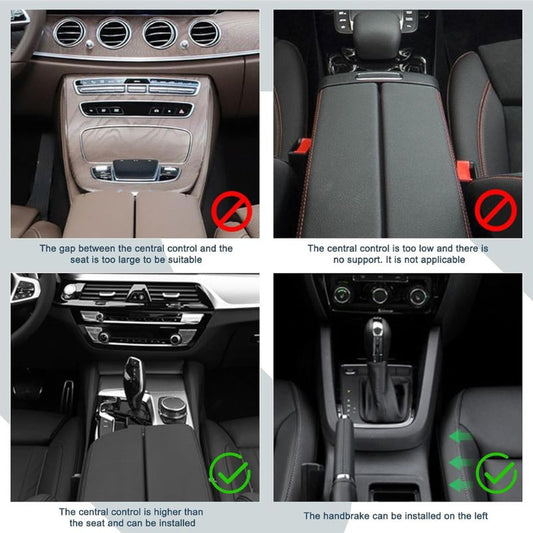 Universal Car Armrest Extender – Adjustable Height Comfort Elbow Support Cushion – Premium Ergonomic Arm Rest Pad Compatible with Most Vehicles, SUVs, and Trucks (Center Console Fit for Models Without Handbrakes)