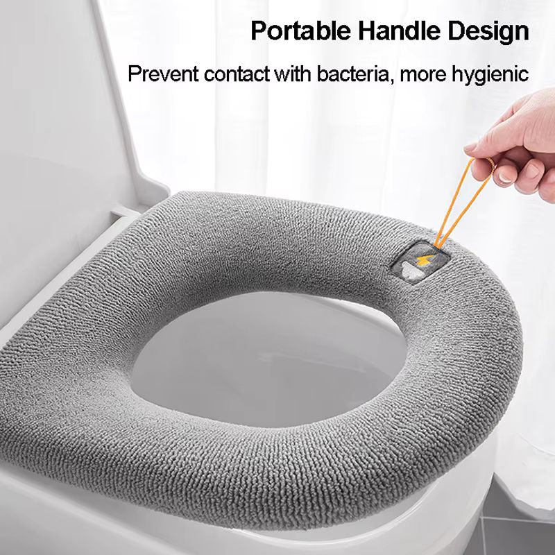 Housse de siège de toilette universelle motif citrouille – Tapis de WC en peluche doux et chaud – Coussin de salle de bain épais lavable pour un confort hivernal