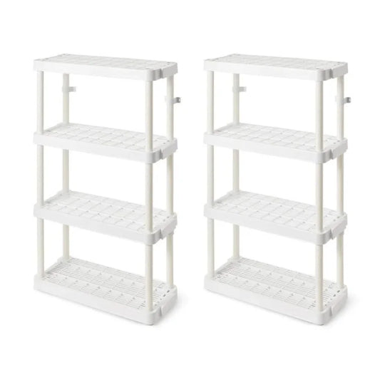 4-Tier Multi-Purpose Storage Rack – Plastic Storage Shelves Organizer for Kitchen, Bathroom, Laundry Room & Living Room (42.2 × 22.3 × 108 cm)