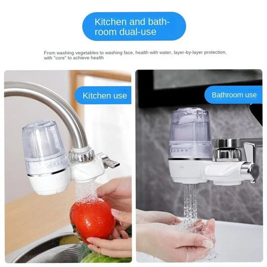 Household Faucet Water Purifier – Ceramic Cartridge Tap Water Filter for Kitchen Sink, Splash-Proof Faucet Filter with Easy Installation