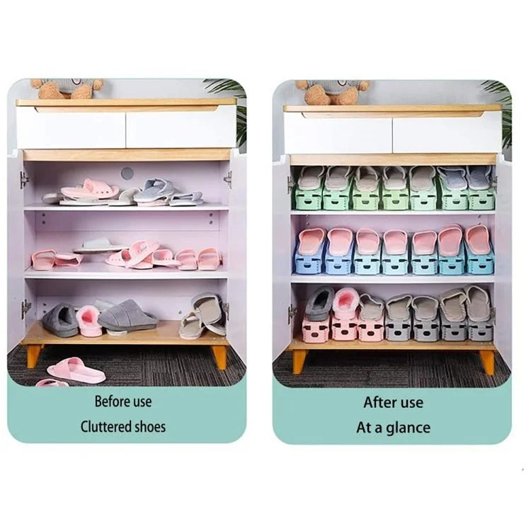 Organisateur de chaussures double couche – Étagère à chaussures réglable peu encombrante