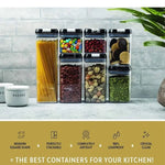 Plastic Airtight Cereal Storage Containers Set of 6 with Easy Lock Lids – BPA-Free Food Storage Canisters