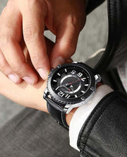 CURREN 8341 Montre Homme en Cuir Quartz Élégante