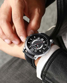 CURREN 8341 Montre Homme en Cuir Quartz Élégante
