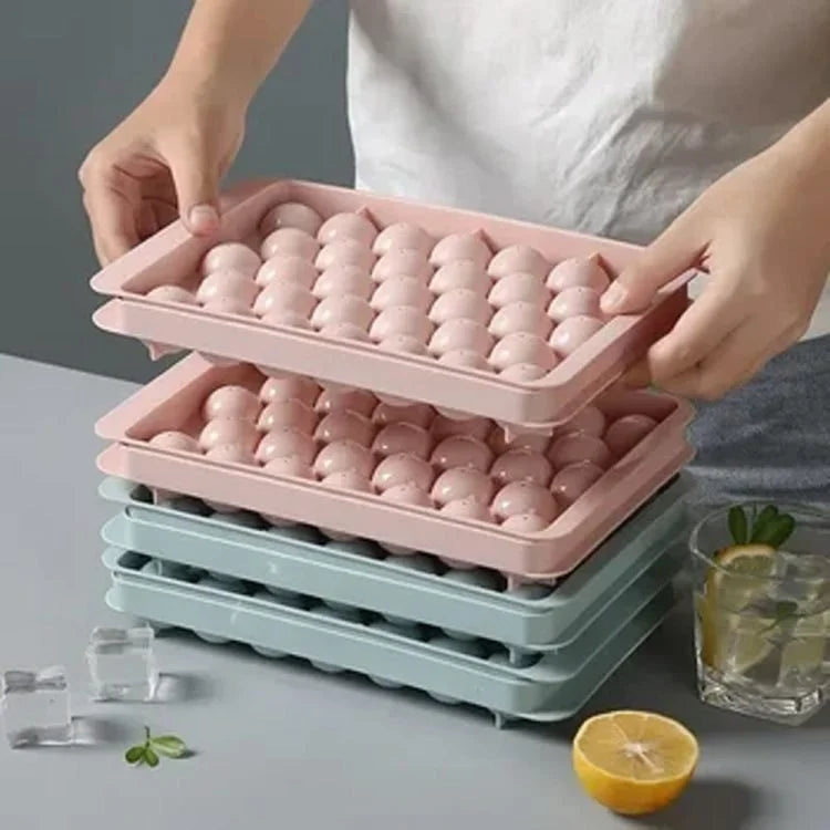 Bac à Glaçons Diamant avec Couvercle – Moule à Boules de Glace en Plastique pour Whisky, Cocktails et Boissons Fraîches