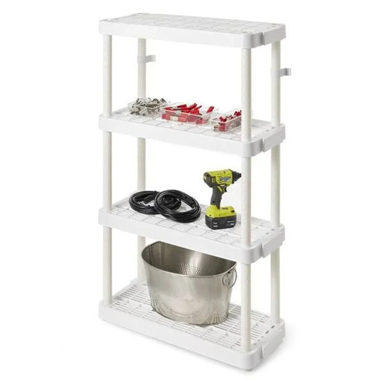 4-Tier Multi-Purpose Storage Rack – Plastic Storage Shelves Organizer for Kitchen, Bathroom, Laundry Room & Living Room (42.2 × 22.3 × 108 cm)