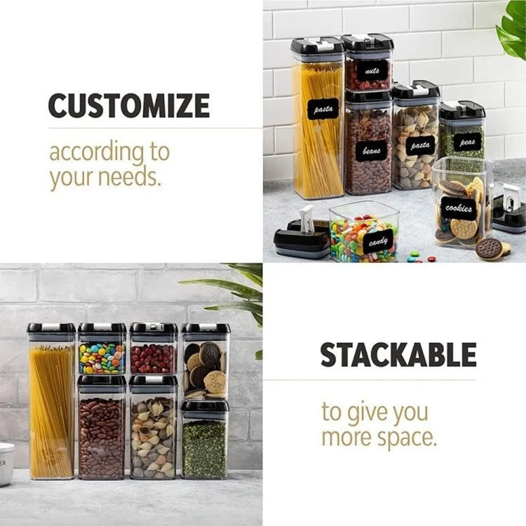 Plastic Airtight Cereal Storage Containers Set of 6 with Easy Lock Lids – BPA-Free Food Storage Canisters
