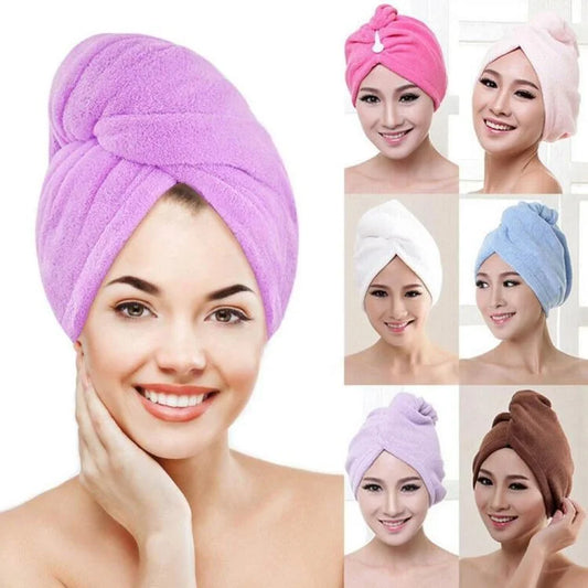 Microfiber Hair Drying Towel Wrap – Quick Dry Turban Head Towel for Women & Men