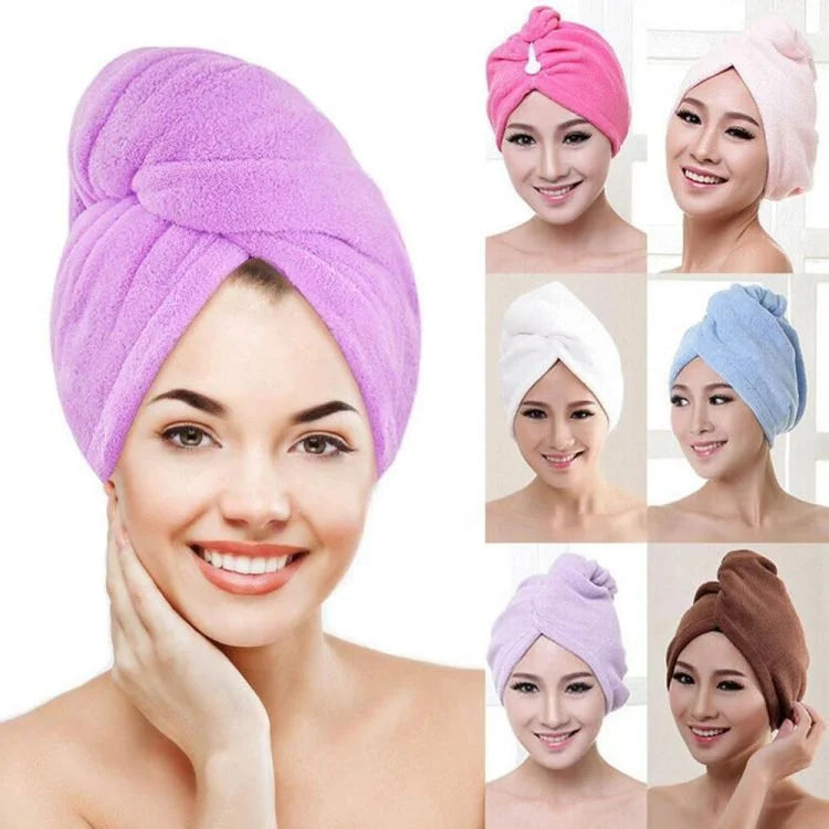 Microfiber Hair Drying Towel Wrap – Quick Dry Turban Head Towel for Women & Men