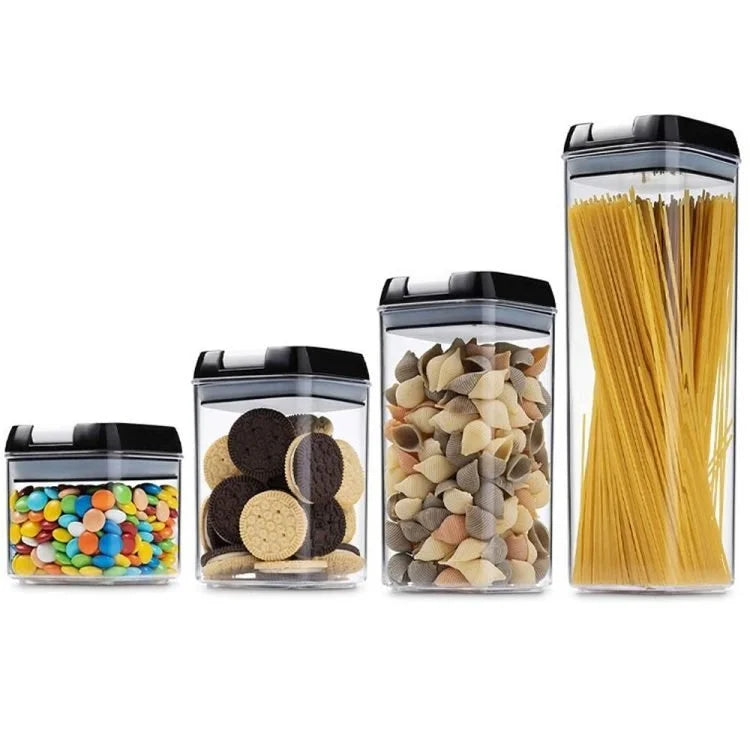 Plastic Airtight Cereal Storage Containers Set of 6 with Easy Lock Lids – BPA-Free Food Storage Canisters