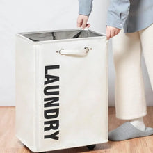 Rolling Laundry Basket with Wheels – Large Collapsible Laundry Hamper with Drawstring Mesh Cover & Handles for Clothes Storage (Beige)