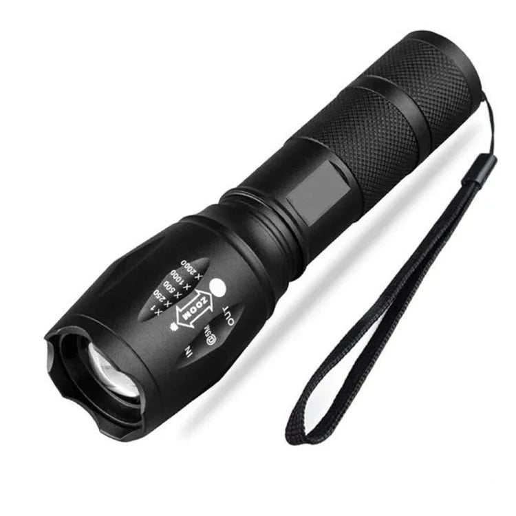 Lampe de poche LED tactique Tac Light – Torche puissante et étanche avec zoom et 5 modes d'éclairage