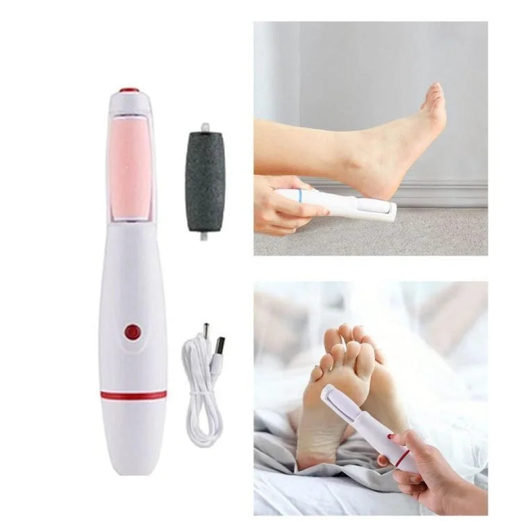 Râpe Électrique Anti-callosités – Ponceuse Pédicure Rechargeable avec Rouleau en Nano Verre pour Talons Secs et Fissurés et Élimination des Peaux Mortes