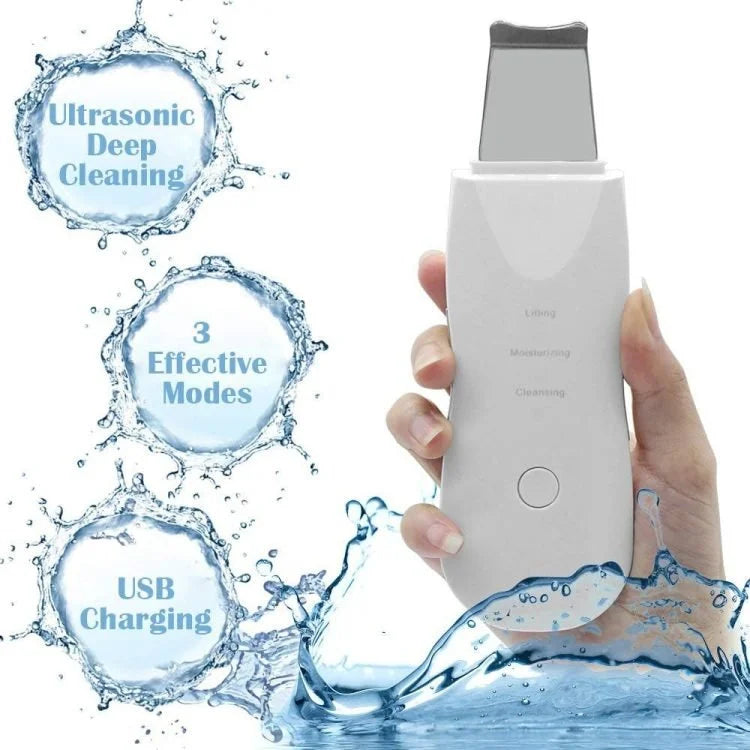 جهاز تنظيف البشرة بالموجات فوق الصوتية – أداة سباتولا للوجه قابلة لإعادة الشحن عبر USB لإزالة الرؤوس السوداء وتنظيف المسام بعمق