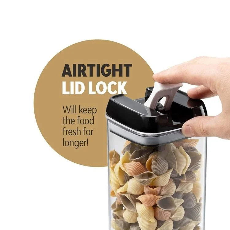 Plastic Airtight Cereal Storage Containers Set of 6 with Easy Lock Lids – BPA-Free Food Storage Canisters