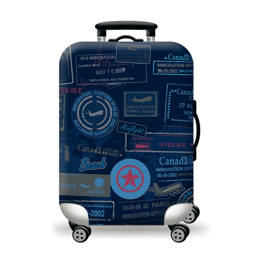 Housse de valise élastique épaisse avec fermeture éclair et carte du monde – Protection pour valises de 45 à 80 cm | Accessoires de voyage