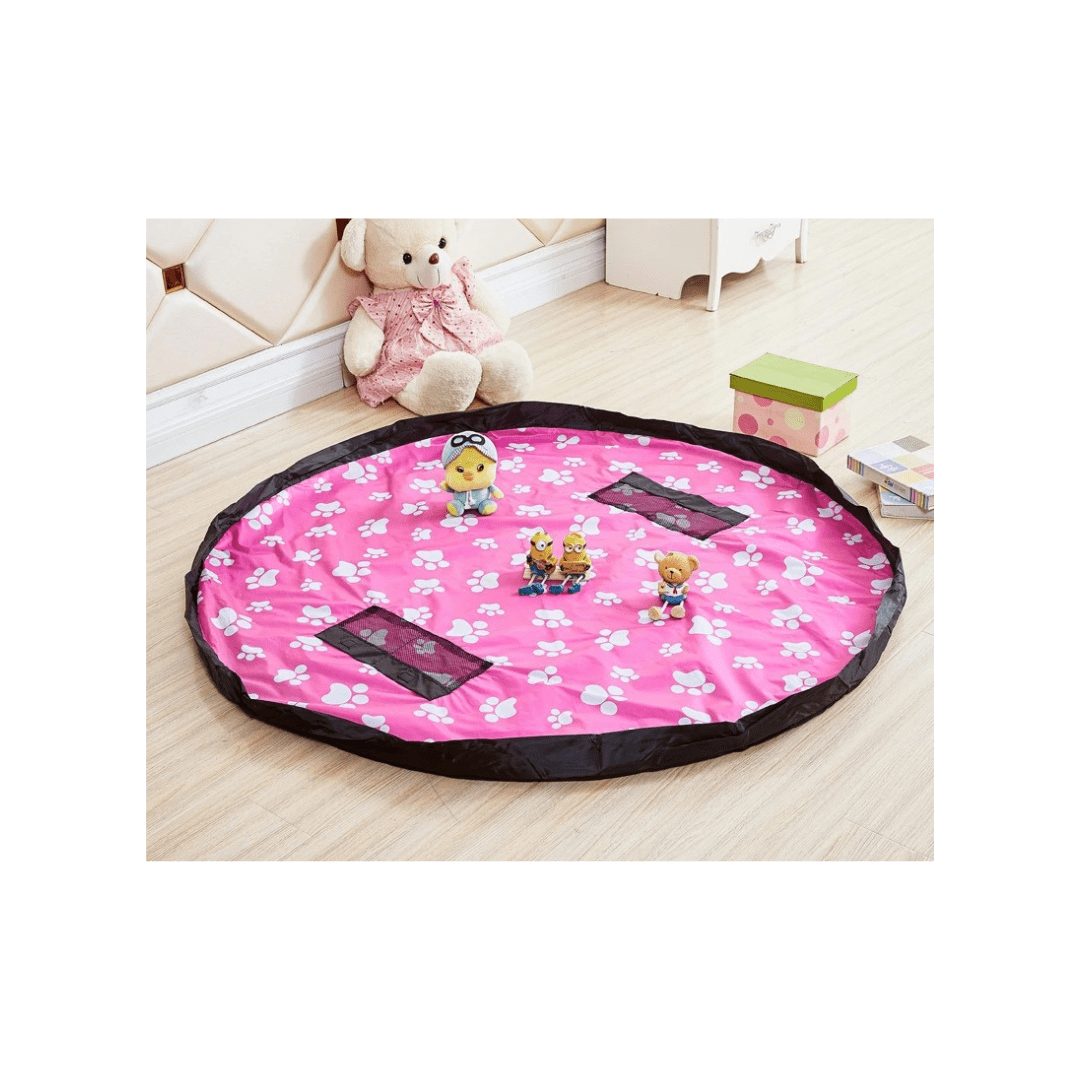 Sac de rangement portable pour jouets de bébé – Tissu Oxford double couche imperméable avec cordon de serrage pour ranger les blocs de construction et les jouets