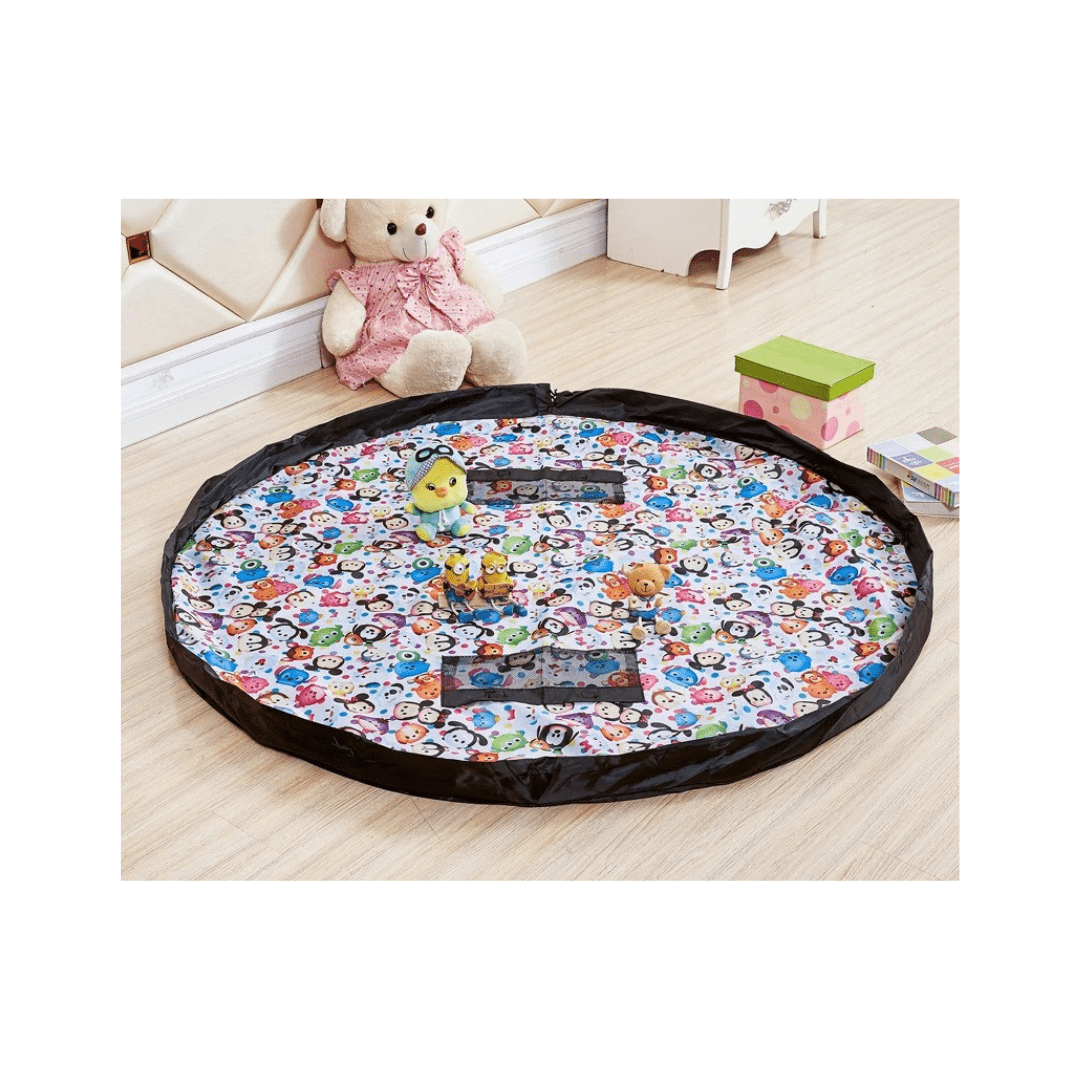 Sac de rangement portable pour jouets de bébé – Tissu Oxford double couche imperméable avec cordon de serrage pour ranger les blocs de construction et les jouets