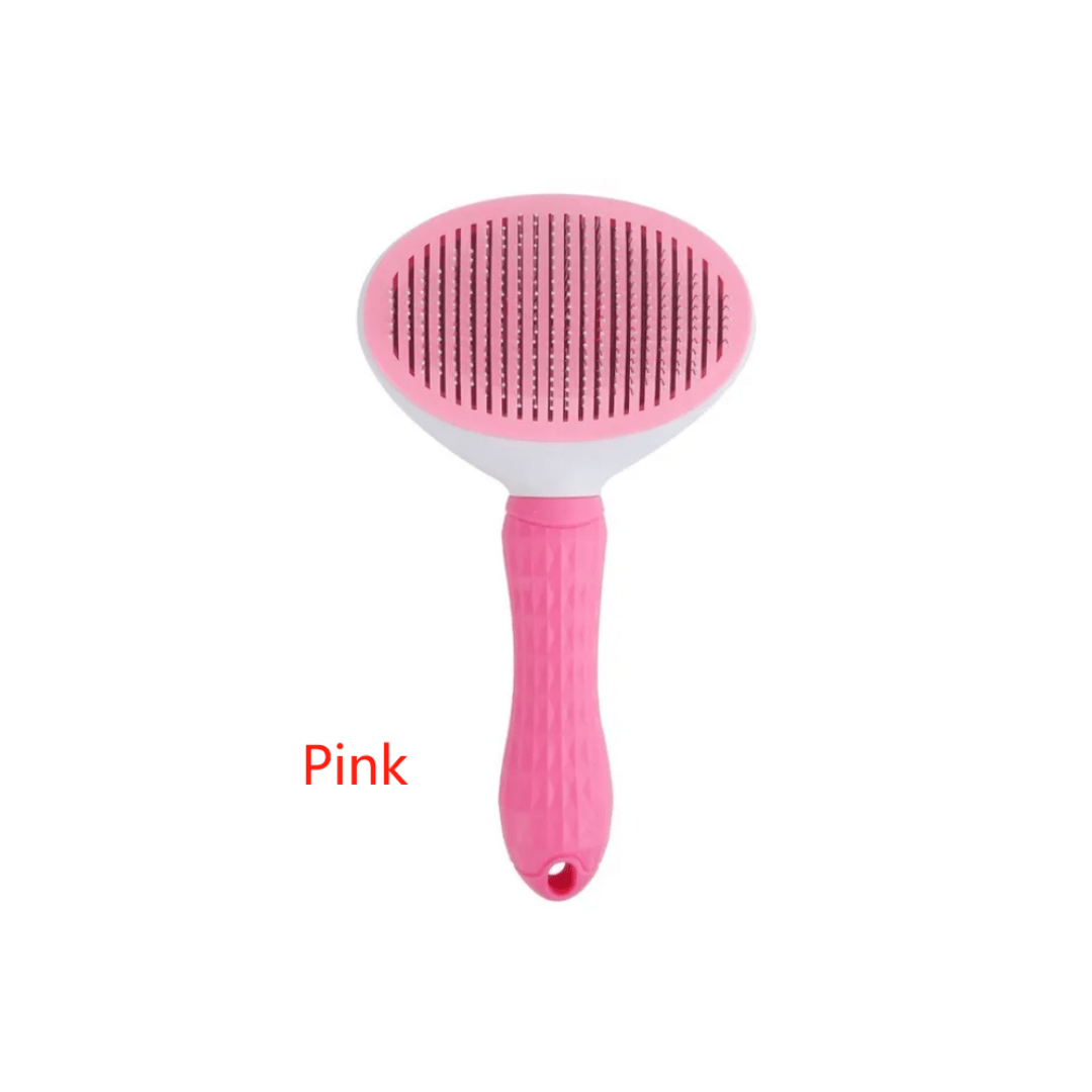 Pet Hair Removal Brush Stainless Steel Dog Hair Comb with Automatic Shedding for Easy Grooming