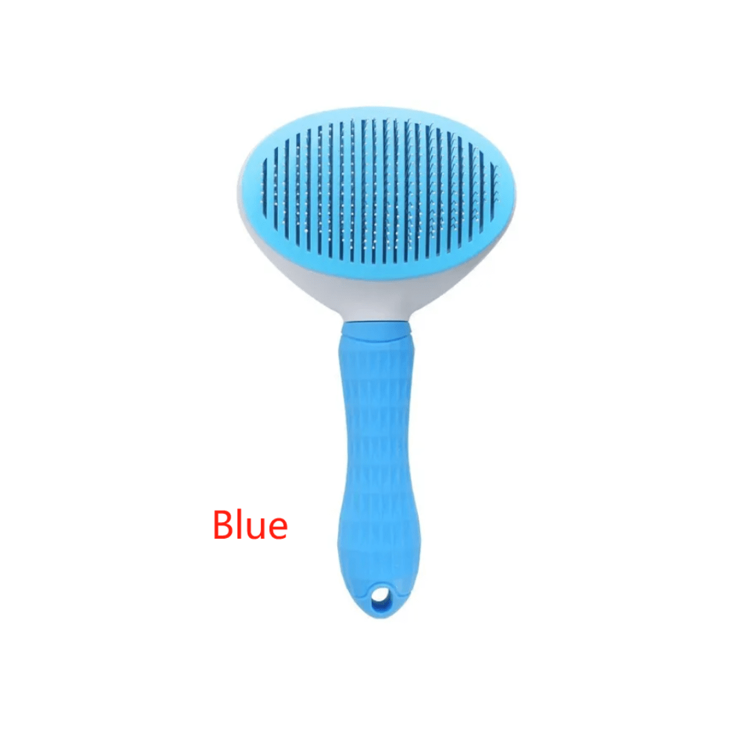 Pet Hair Removal Brush Stainless Steel Dog Hair Comb with Automatic Shedding for Easy Grooming