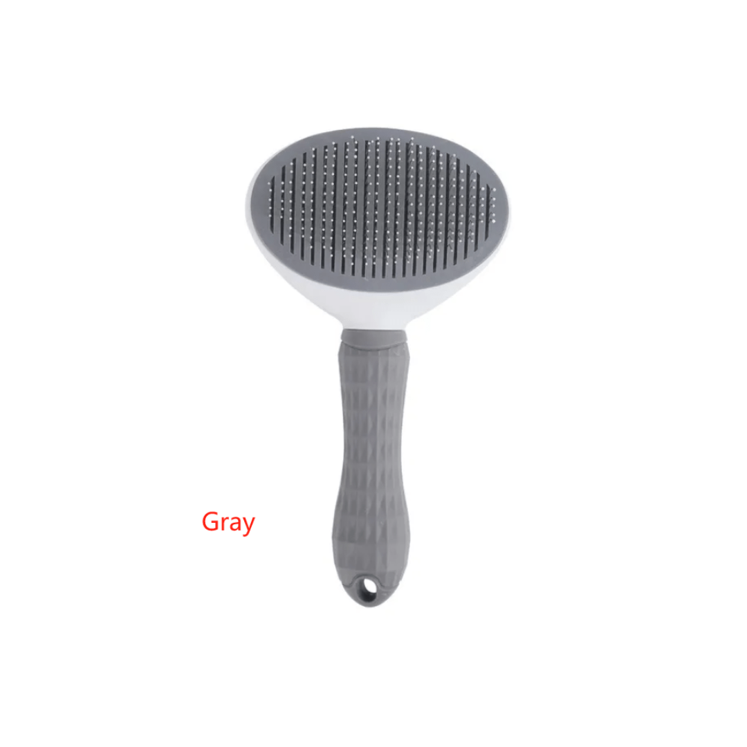 Pet Hair Removal Brush Stainless Steel Dog Hair Comb with Automatic Shedding for Easy Grooming