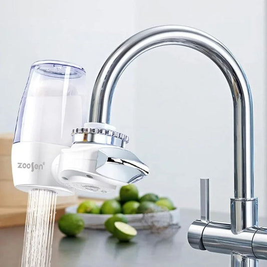 Household Faucet Water Purifier – Ceramic Cartridge Tap Water Filter for Kitchen Sink, Splash-Proof Faucet Filter with Easy Installation