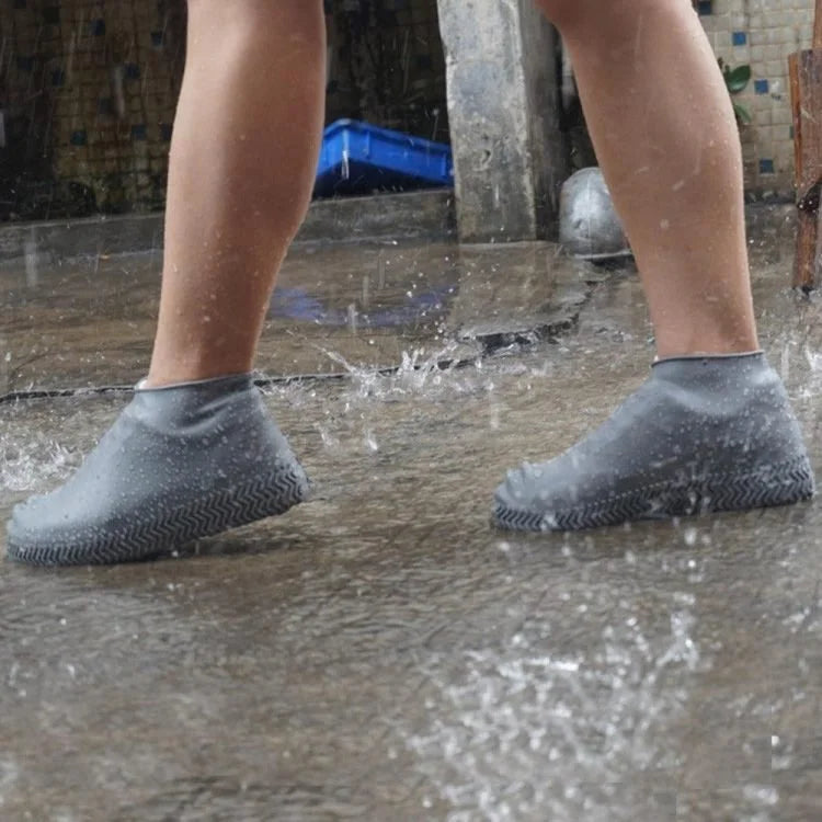Couvre-chaussures réutilisables en silicone imperméable – Protection antidérapante contre la pluie (Grande taille 27 cm, convient jusqu'à EU 43)