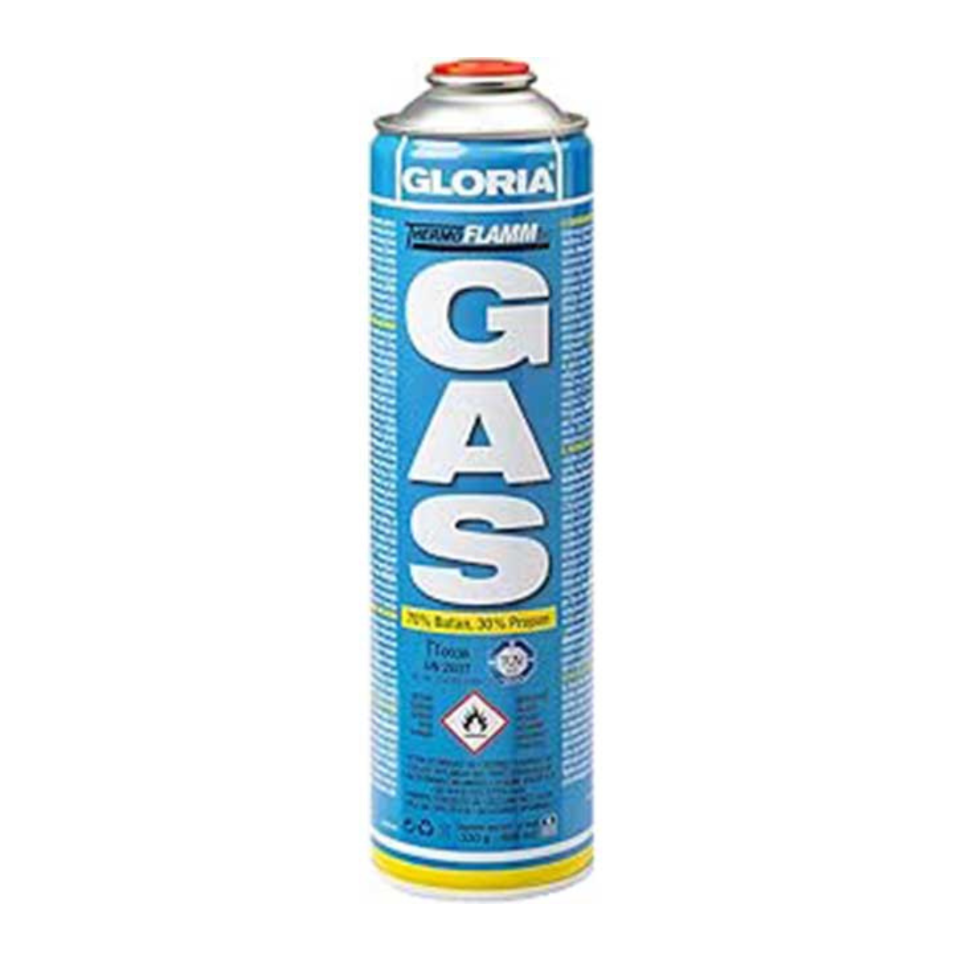 GLORIA 1x600ml Universal Gas Cartridges – 70% Butane/30% Propane for Thermoflame, Camping, Weed Burner, Gas Stove & More