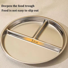 304 Stainless Steel Portion Control Plates - 9-Inch Round Divided Food Trays for Kids & Adults
