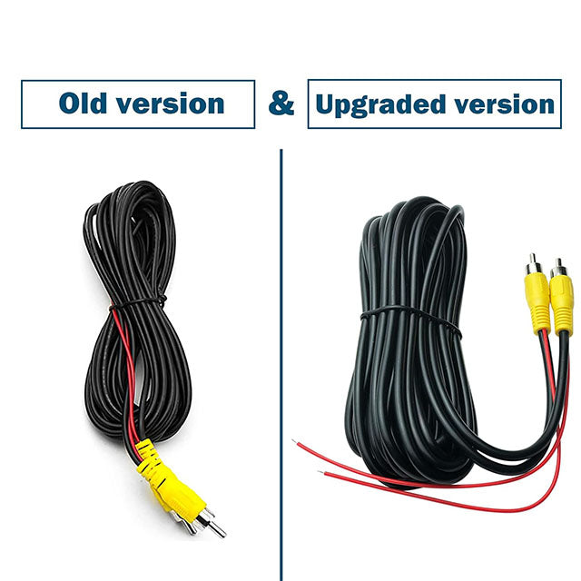 Upgraded Thickened Backup Camera RCA Video Cable – Male-to-Male Plug for Rear View Parking Camera with Extended Audio &amp; Detection Trigger Wire