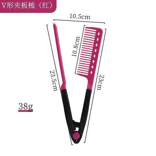 V-Shaped Hair Straightening Comb – Flat Salon Styling Brush for Hairdressing & Smoothing