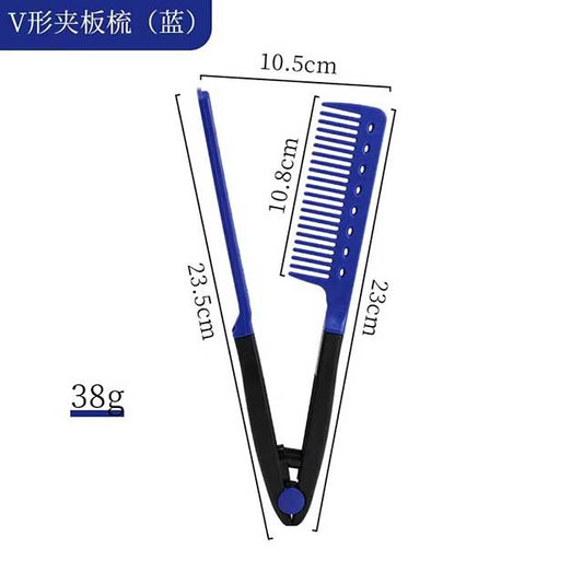 V-Shaped Hair Straightening Comb – Flat Salon Styling Brush for Hairdressing & Smoothing