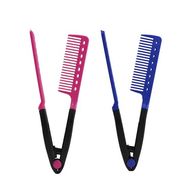 V-Shaped Hair Straightening Comb – Flat Salon Styling Brush for Hairdressing & Smoothing