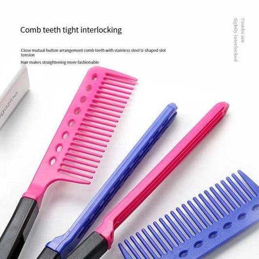 V-Shaped Hair Straightening Comb – Flat Salon Styling Brush for Hairdressing & Smoothing