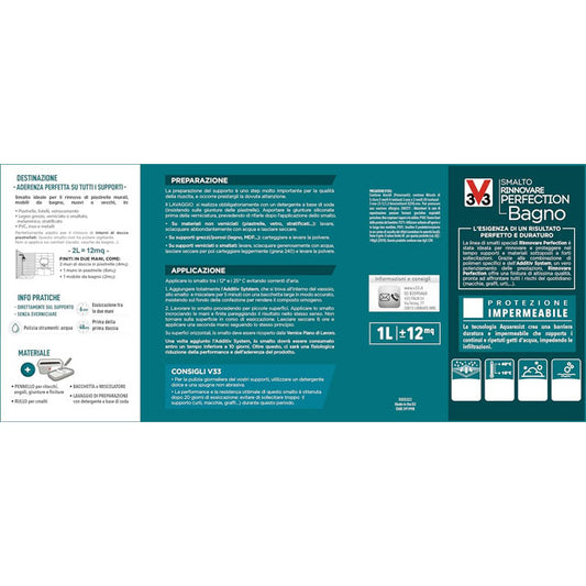 V33 Smalto Rinnovare Perfection Bagno – Satinato Prugna 0,75 L | Premium Enamel for Bathroom Renovation