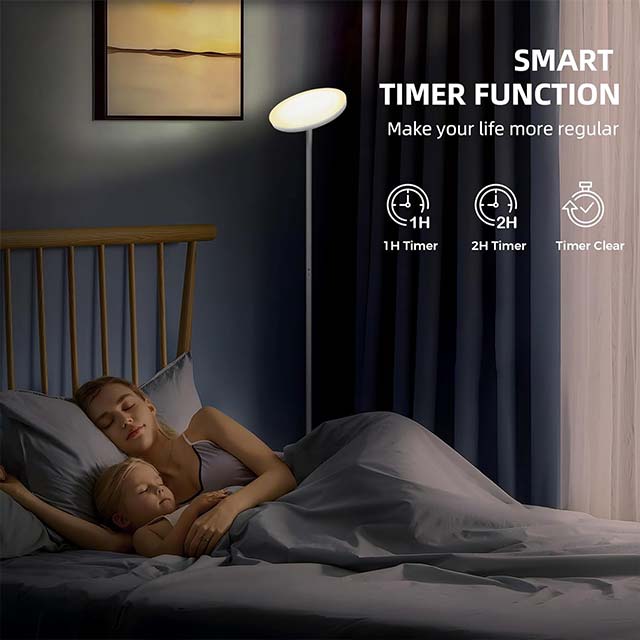 VOWNER LED Floor Lamp Ceiling Floodlight - 24W Dimmable Modern Floor Lamp with Remote Control, 3000K-6500K Adjustable Color Temperature, Touch Control, Ideal for Living Room, [Energy Class F]